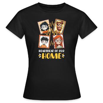 Infirmière maman battement de cœur de notre maison - T-shirt Femme - noir - Devant - AI Model Female 172 dark (172cm)