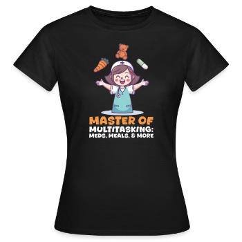 Infirmière Maman Médicaments, repas et plus - T-shirt Femme - noir - Devant - AI Model Female 172 dark (172cm)