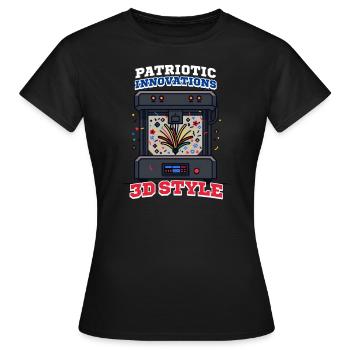 Patriotischer 3D-Druck Patriotische Innovationen - Frauen T-Shirt - Schwarz - Vorne - AI Model Female 172 dark (172cm)