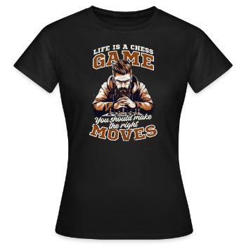 La vie d’échecs est un jeu d’échecs Faites le bon coup - T-shirt Femme - noir - Devant - AI Model Female 172 dark (172cm)