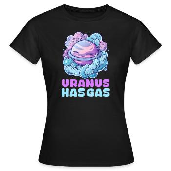 Uranus Uranus hat Gas! - Frauen T-Shirt - Schwarz - Vorne - AI Model Female 172 dark (172cm)