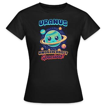 Uranus Uranus: Unbelievably Spacious! - Women's T-Shirt - black - Front - AI Model Female 172 dark (172cm)
