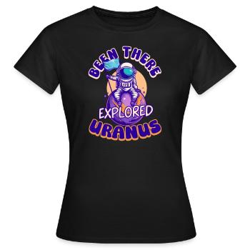 Uranus war dort, erkundete Uranus - Frauen T-Shirt - Schwarz - Vorne - AI Model Female 172 dark (172cm)