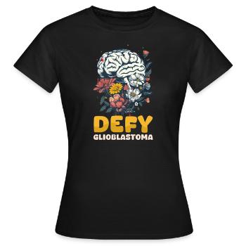 Sensibilisation au glioblastome défie le glioblastome - T-shirt Femme - noir - Devant - AI Model Female 172 dark (172cm)