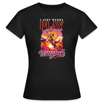 Volleyballspieler spielen einfach Volleyball - Frauen T-Shirt - Schwarz - Vorne - AI Model Female 172 dark (172cm)