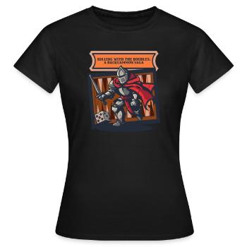 Funny Backgammon Rolling With the Doubles - Women's T-Shirt - black - Front - AI Model Female 172 dark (172cm)