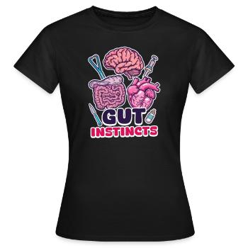 Magen-Darm-Krankenschwester Bauchgefühl - Frauen T-Shirt - Schwarz - Vorne - AI Model Female 172 dark (172cm)