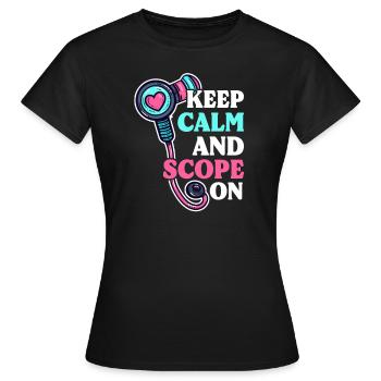 GI Nurse Keep Calm and Scope On - Women's T-Shirt - black - Front - AI Model Female 172 dark (172cm)