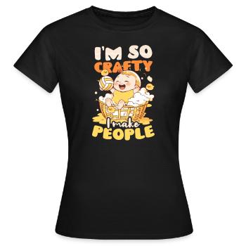 Volleyball Schwangerschaft Crafty Make People - Frauen T-Shirt - Schwarz - Vorne - AI Model Female 172 dark (172cm)