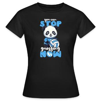 La grossesse de volley-ball peut arrêter de deviner maintenant Panda - T-shirt Femme - noir - Devant - AI Model Female 172 dark (172cm)