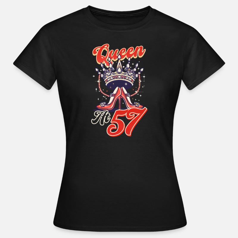 57° compleanno Regina a 57 anni - Dame-T-shirt - sort