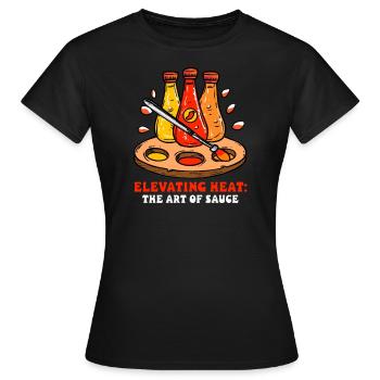 Aficionado de la sauce piquante Chaleur élevante La sauce artistique - T-shirt Femme - noir - Devant - AI Model Female 172 dark (172cm)