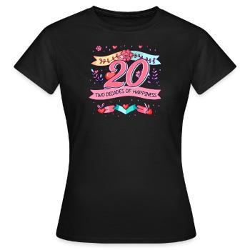 20 Jahre Jubiläum Zwei Jahrzehnte Glück - Frauen T-Shirt - Schwarz - Vorne - AI Model Female 172 dark (172cm)
