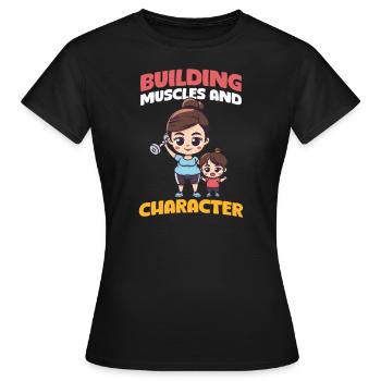 Musculation Maman Renforcement Musculaire et Caractère - T-shirt Femme - noir - Devant - AI Model Female 172 dark (172cm)