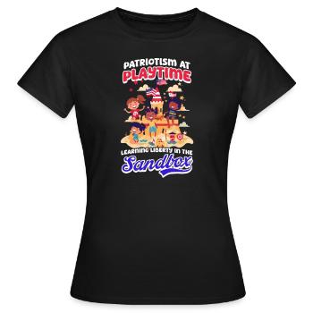 Kindergärtnerin Patriotismus beim Spielen - Frauen T-Shirt - Schwarz - Vorne - AI Model Female 172 dark (172cm)