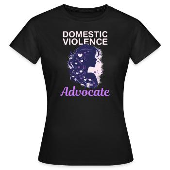 Violence domestique Défenseur de la violence domestique - T-shirt Femme - noir - Devant - AI Model Female 172 dark (172cm)
