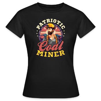 4 juillet Mineur de charbon Mineur de charbon patriotique - T-shirt Femme - noir - Devant - AI Model Female 172 dark (172cm)