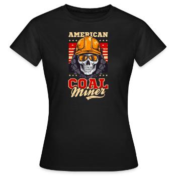 4 juillet Mineur de charbon Mineur de charbon américain - T-shirt Femme - noir - Devant - AI Model Female 172 dark (172cm)