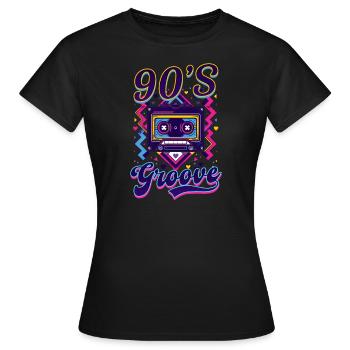 90er R&B 90er Jahre Groove - Frauen T-Shirt - Schwarz - Vorne - AI Model Female 172 dark (172cm)