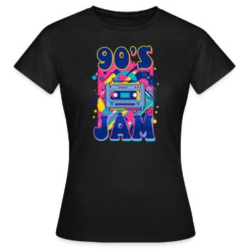 90er R&B 90er Jahre Jam - Frauen T-Shirt - Schwarz - Vorne - AI Model Female 172 dark (172cm)