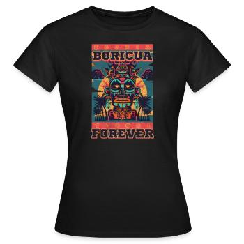 Porto Rico Boricua pour toujours - T-shirt Femme - noir - Devant - AI Model Female 172 dark (172cm)