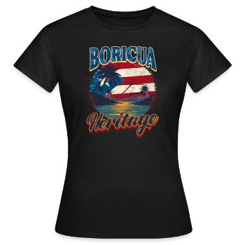Puerto Rico Boricua Kulturerbe - Frauen T-Shirt - Schwarz - Vorne - AI Model Female 172 dark (172cm)
