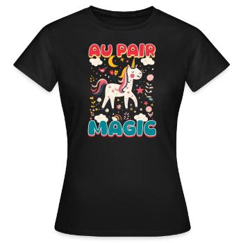 Au Pair Au Pair Magique - T-shirt Femme - noir - Devant - AI Model Female 172 dark (172cm)