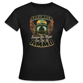 Krav Maga, weil dir die Munition ausgehen könnte - Frauen T-Shirt - Schwarz - Vorne - AI Model Female 172 dark (172cm)