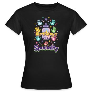 Les anniversaires d’infirmières L&D sont notre spécialité - T-shirt Femme - noir - Devant - AI Model Female 172 dark (172cm)