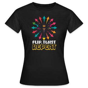 Gymnastique Flip, Twist, Repeat - T-shirt Femme - noir - Devant - AI Model Female 172 dark (172cm)