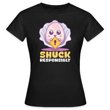 Écailler les huîtres de manière responsable - T-shirt Femme - noir - Devant - AI Model Female 172 dark (172cm)