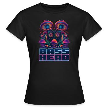 EDM Festival Bass Head - Women's T-Shirt - black - Front - AI Model Female 172 dark (172cm)