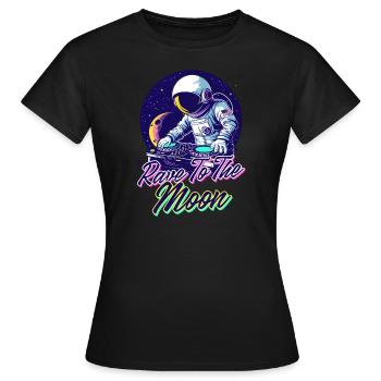 EDM Festival Rave To The Moon - Women's T-Shirt - black - Front - AI Model Female 172 dark (172cm)