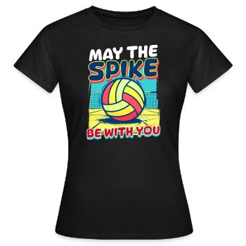 Volleyball drôle Que le Spike soit avec vous - T-shirt Femme - noir - Devant - AI Model Female 172 dark (172cm)