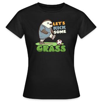 Soccer Player Kick Some Grass - Women's T-Shirt - black - Front - AI Model Female 172 dark (172cm)