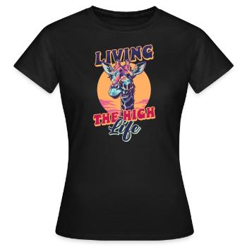Giraffe Living The High Life - Women's T-Shirt - black - Front - AI Model Female 172 dark (172cm)