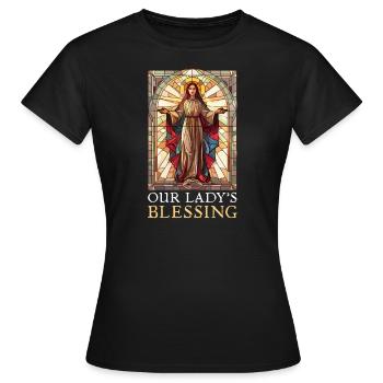 Bénédiction de la Vierge Marie - T-shirt Femme - noir - Devant - AI Model Female 172 dark (172cm)