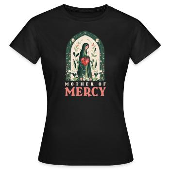 Jungfrau Maria Mutter der Barmherzigkeit - Frauen T-Shirt - Schwarz - Vorne - AI Model Female 172 dark (172cm)