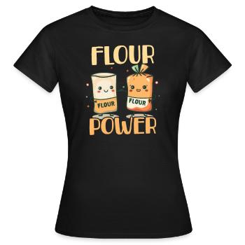 Mehl Power backen - Frauen T-Shirt - Schwarz - Vorne - AI Model Female 172 dark (172cm)