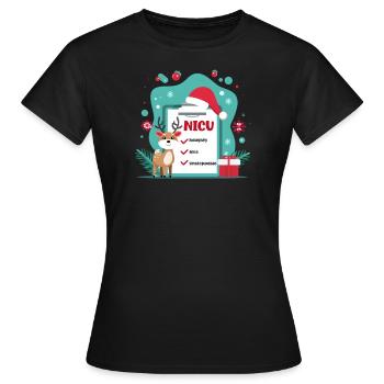 USIN Noël USIN : vilain, gentil, inarrêtable - T-shirt Femme - noir - Devant - AI Model Female 172 dark (172cm)