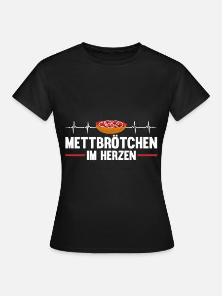 Mett Hackepeter Herzschlag - Frauen T-Shirt - Schwarz