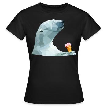 Ours polaire avec crème glacée. - T-shirt Femme - noir - Devant - AI Model Female 172 dark (172cm)