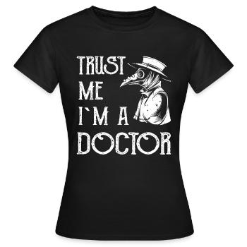 Doktor Pestdoktor Pestarzt Steampunk Schnabelmaske - Frauen T-Shirt - Schwarz - Vorne - AI Model Female 172 dark (172cm)