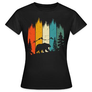 Tierwelt, Bär, Natur, Outdoor, Berge, Wald - Frauen T-Shirt - Schwarz - Vorne - AI Model Female 172 dark (172cm)