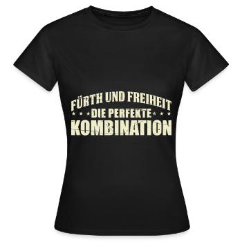 Fürth Und Freiheit Die Perfekte Kombination Heimat - Frauen T-Shirt - Schwarz - Vorne - AI Model Female 172 dark (172cm)
