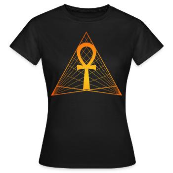 Ägyptisches Ankh-Kreuz, Symbol des Lebens und der Unsterblichkeit - Frauen T-Shirt - Schwarz - Vorne - AI Model Female 172 dark (172cm)