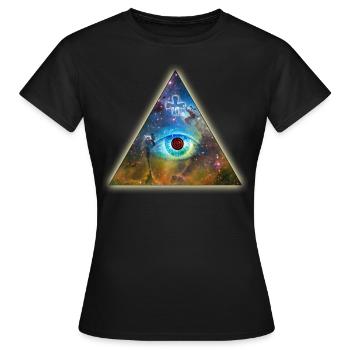 All-Seeing Eye of God - The Eye of God, Cross, - Women's T-Shirt - black - Front - AI Model Female 172 dark (172cm)