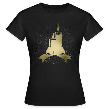 candle - Women's T-Shirt - black - Front - AI Model Female 172 dark (172cm)