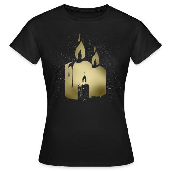 candle - Women's T-Shirt - black - Front - AI Model Female 172 dark (172cm)