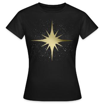 Weihnachtsstern - Frauen T-Shirt - Schwarz - Vorne - AI Model Female 172 dark (172cm)